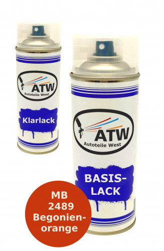 Autolack für Mercedes Benz 2489 Begonienorange +400ml Klarlack Set